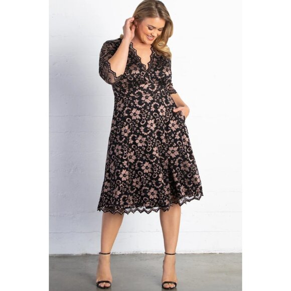 Kiyonna Mon Cherie Plus Size Lace Dress Size 1x EUC - Picture 1 of 5